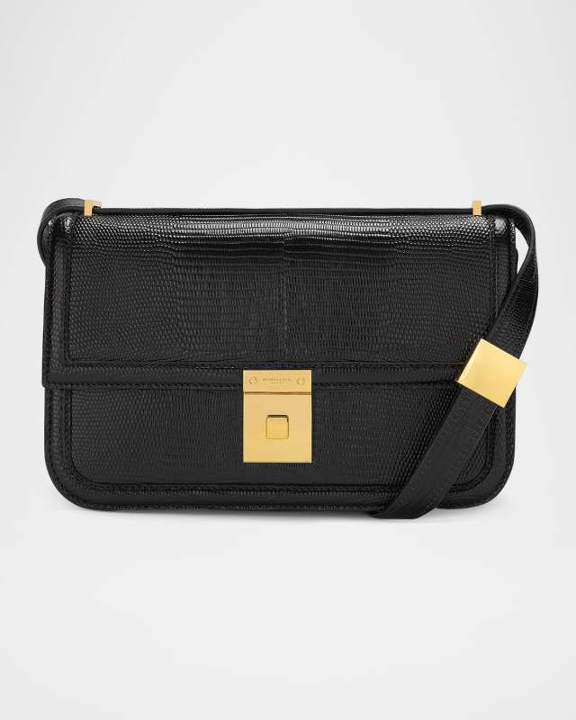The Paris Croc-Effect Leather Crossbody Bag